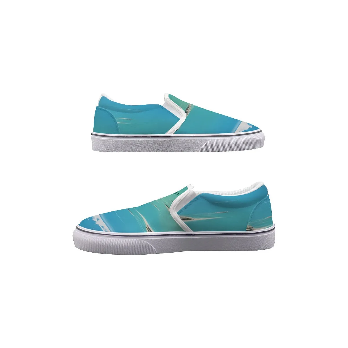 Women's Slip On Sneakers 84 blue abstract, print